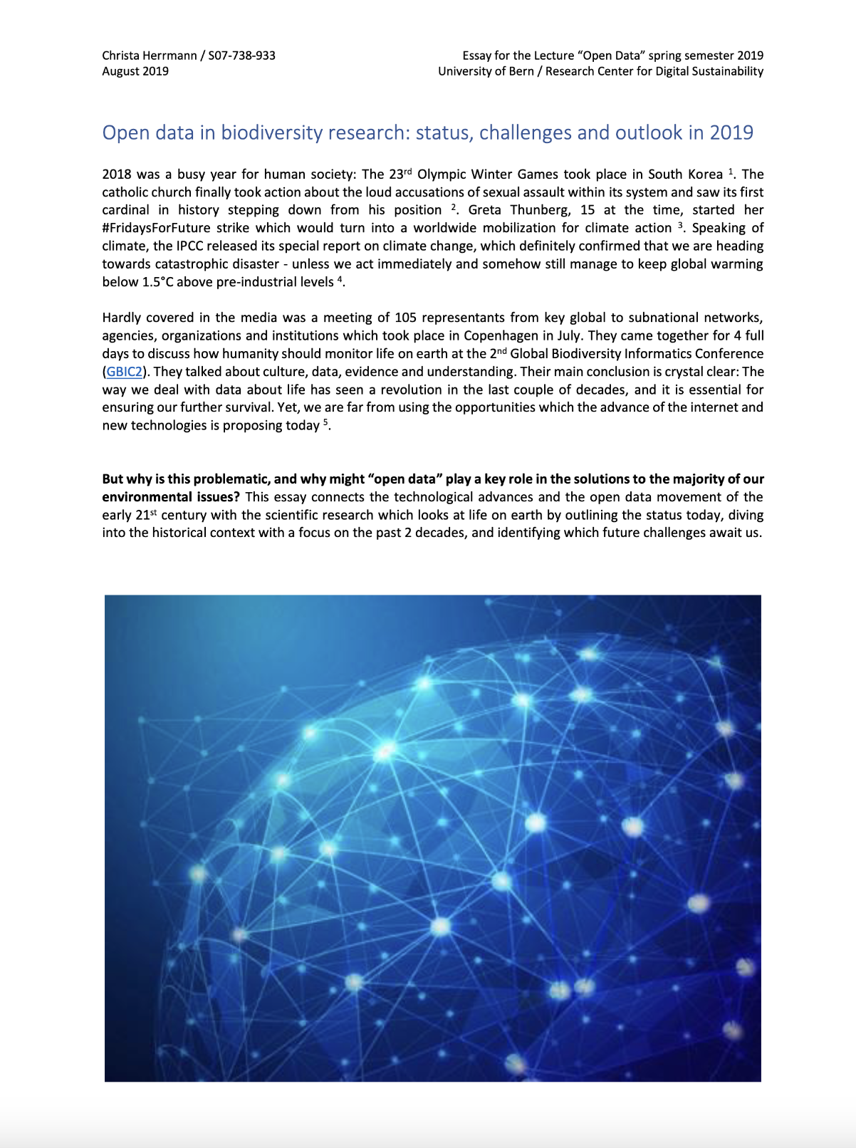 Preprint | Open data in biodiversity research: status, challenges and outlook in 2019